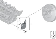 Pompa próżniowa z prowadzeniem przewodu (11_4555) dla MINI R56 LCI Coop.S JCW 3-drzwiowy ECE