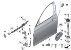 Drzwi przednie, zawias/hamulec (41_1854) dla BMW 7' F01 730d Lim ECE