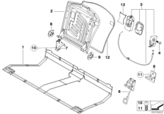 Siedzenie tylne, rama siedziska (52_3325) dla MINI R56 Cooper S 3-drzwiowy ECE