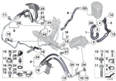 Hydr. układ kier./przewody oleju (32_1810) dla BMW 7' F02 ALPINA B7LX Lim USA