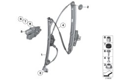 Mechanizm szyby drzwi tylnych (51_7446) dla BMW 5' F07 GT 530dX Gra ECE