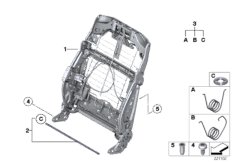Fotel przedni, rama oparcia (52_3496) dla BMW 7' F02 740Li Lim ECE