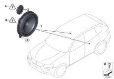 Elem. poj. głośnika drzwi tyln. (65_2193) dla BMW X3 F25 X3 20iX SAV ECE