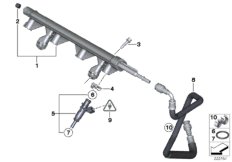 Dysza wtryskiwacza przewodu paliwa (13_1196) dla MINI Cabrio R57 Cooper Cabrio ECE