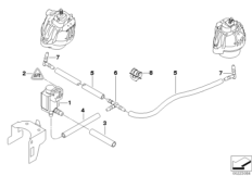 Sterowanie podciśnieniowe-łoże siln. (22_0143) dla BMW 3' E90 LCI 318d Lim ECE