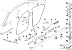 Osłona krawędzi / osłona wejścia (51_5846) dla BMW 3' E90 LCI 328xi N51 Lim USA