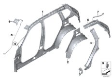 Szkielet boczny, elementy pojed. (41_2102) dla BMW X3 F25 X3 28iX SAV USA