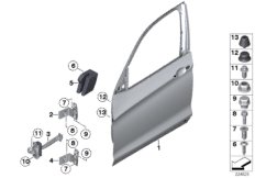 Drzwi przednie, zawias/hamulec (41_2111) dla BMW X3 F25 X3 20dX SAV ECE