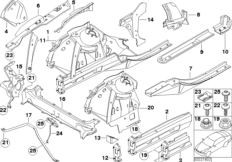 Konstrukcja przednia, poj. części (41_1401) dla BMW 7' E65 ALPINA B7 Lim USA
