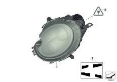 Reflektor (63_1286) dla MINI R56 LCI Cooper 3-drzwiowy ECE