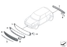 Doposaż. - wyp. zewnętrzne Chrome-Line (03_1628) dla MINI Cabrio R57 LCI One Cabrio ECE
