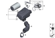 Tłumik szmerów ssania/wkład filtra/HFM (13_1403) dla MINI Cabrio R57 LCI Cooper D 1.6 Cabrio ECE