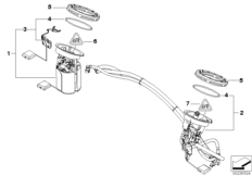 Filtr paliwa/Pompa/Czujnik poziomu (16_0601) dla BMW 3' E93 LCI 320d Cab ECE