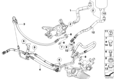 Hydr. układ kier./przewody oleju (32_1709) dla BMW 5' E60 LCI 535xi Lim USA