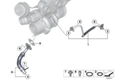 Dopływ oleju, turbosprężarka (11_4788) dla BMW 5' F10 LCI 520i Lim ECE