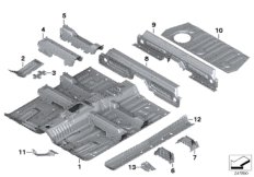 Elementy podłogi, tylne wewnętrzne (41_2054) dla MINI Paceman R61 Cooper S Paceman ECE