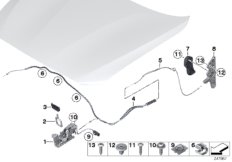 Przednia pokrywa / system zamykania (41_2175) dla BMW 1' F21 LCI 118i 3-d ECE
