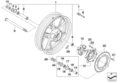 Koło odlewane tylne (36_1626) dla BMW G 650 GS 11 (0135) BRA