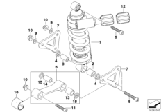Amortyzator tylny (33_1487) dla BMW K 1200 R Sport (0585,0595) USA