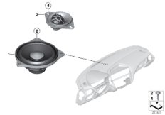 Głośnik tablicy przyrządów (65_2806) dla BMW X1 F48 X1 25iX SAV ECE