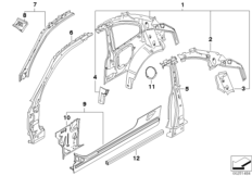 Szkielet boczny, elementy pojed. (41_1799) dla BMW 1' E82 128i Cou USA