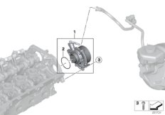 Pompa próżniowa z prowadzeniem przewodu (11_5015) dla BMW 3' F31 316i Tou ECE