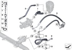 Hydr. układ kier./przewody oleju (32_2046) dla BMW 7' F02 LCI 740LdX Lim USA