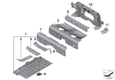 Elementy podłogi, tylne wewnętrzne (41_1376) dla MINI Cabrio R57 Cooper Cabrio ECE