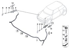 Elem. poj. spryskiwacza reflektorów (61_2185) dla MINI Cabrio R57 Cooper S Cabrio ECE
