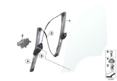 Mechanizm szyby drzwi przednich (51_8496) dla BMW 3' F30 LCI 316d Lim ECE