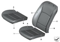 Ind. obicie fotela podstawowego z przod. (91_1162) dla BMW 5' F10 550i Lim USA