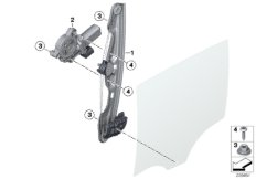 Mechanizm szyby drzwi tylnych (51_8559) dla BMW 1' F20 120dX 5-d ECE