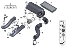 Tłumik szmerów ssania/wkład filtra/HFM (13_1212) dla MINI Roadster R59 Coop.S JCW Roadster ECE