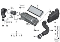 Tłumik szmerów ssania/wkład filtra/HFM (13_1200) dla MINI Cabrio R57 LCI One Cabrio ECE
