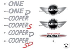 Emblematy / Ciągi napisów (51_6233) dla MINI R56 LCI Cooper D 1.6 3-drzwiowy ECE