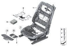 Fotel przed., rama fotela/oparcia (52_4060) dla BMW 4' F83 M4 M4 Cab USA