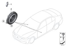 Elem. poj. głośnika drzwi przednie (65_2363) dla BMW 4' F36 Gran Coupé 420d Gra ECE