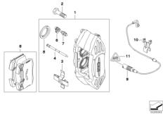 Hamulec przód-okładzina-czujnik (34_1657) dla MINI R56 LCI Coop.S JCW 3-drzwiowy USA