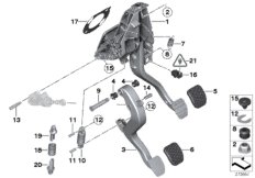 Dźwignie nożne dla ręcznej skrzyni bieg. (35_0352) dla BMW X3 F25 X3 20iX SAV BRA