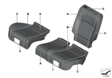 Ind. obicie fotela podstawowego z tyłu (91_1208) dla BMW 5' F07 GT LCI 530d Gra ECE