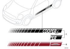 Paski ozdobne (03_1648) dla MINI R56 LCI Cooper D 2.0 3-drzwiowy ECE