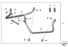 Kpl. mocowania kufra (77_0102) dla BMW F 650 GS Dakar 04 (0176,0186) ECE
