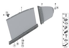 Roleta przeciwsłoneczna drzwi tylna (51_8530) dla BMW 3' F30 LCI 328iX Lim CHN