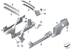Elementy pojed. szkieletu bocznego (41_2186) dla MINI Roadster R59 Cooper Roadster ECE