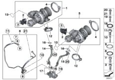 Turbosprężarka ze smarowaniem (11_5106) dla BMW X6 E71 X6 50iX SAC ECE