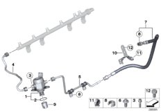 Pompa wysokociśnieniowa/przewody (13_1496) dla BMW 5' F07 GT LCI 535i Gra ECE