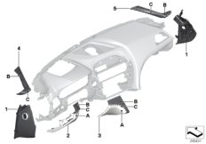 Ind. elementy dod. deski rozdzielczej (91_1217) dla BMW 6' F06 Gran Coupé M6 Gra ECE