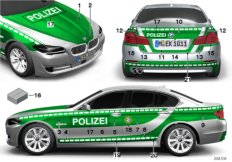 Oklejenie dla policji i karetki (51_8600) dla BMW 5' F10 530d Lim ECE