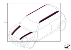 Paski ozdobne - Ray (03_1650) dla MINI R56 Cooper S 3-drzwiowy ECE