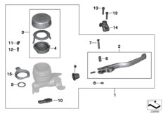 Handbrake control assembly (32_2007) dla BMW R 1200 GS Adve. 08 (0380,0390) ECE